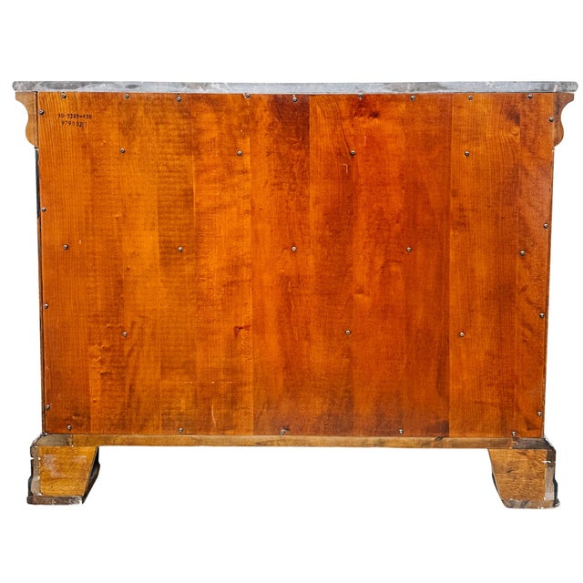 Late 20th Century Ethan Allen Townhouse Louis Philippe Burl Wood & Marble Top Commode For Sale - Image 17 of 18