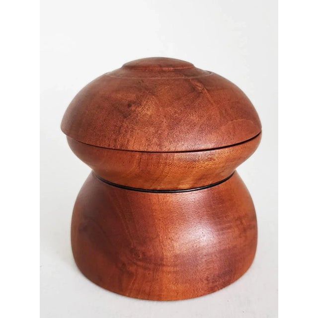 Mid-Century Modern Early 21st Century Teak and Walnut Wood Treenware Spherical Jar With Lid For Sale - Image 3 of 9