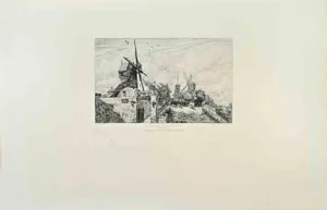 Jacques Endzel, Le Moulin de la Galette, Etching, 1870s