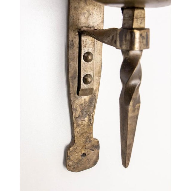 Metal Spanish French Wrought Iron Wall Lights, 1960s, Set of 2 For Sale - Image 7 of 12