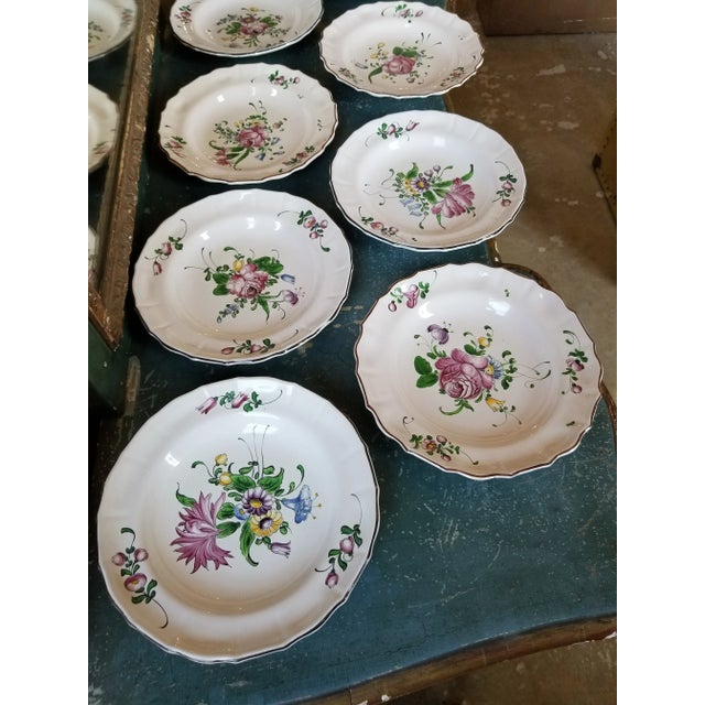 French French Faience Luneville Plates Set of Eight For Sale - Image 3 of 8
