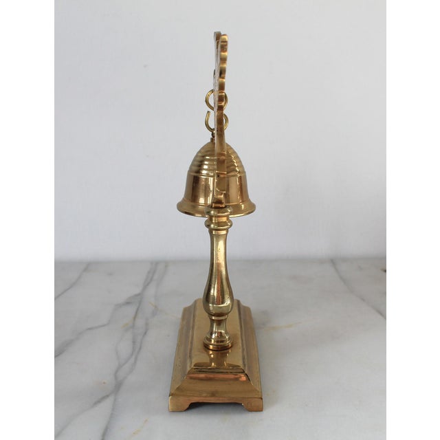 Vintage Solid Brass Bird and Bell Tabletop Chime With Intricate Detailing For Sale - Image 9 of 10