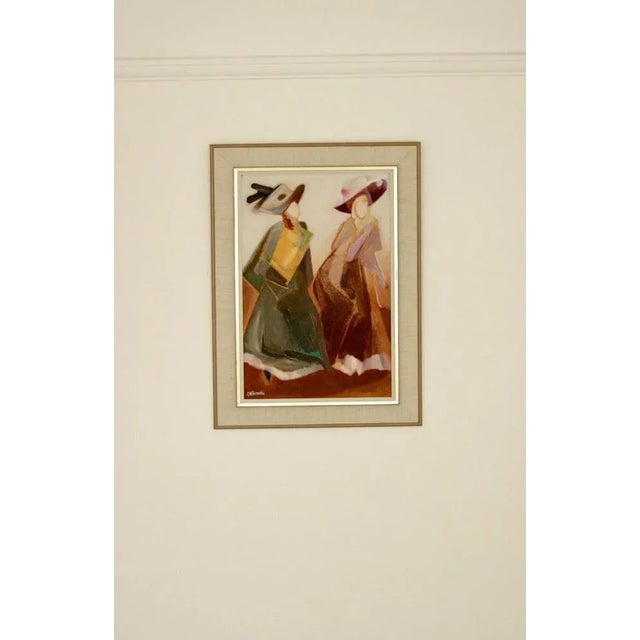 Carl Magnus Franklin, Two Women, 1960s, Oil on Panel, Framed For Sale - Image 11 of 11