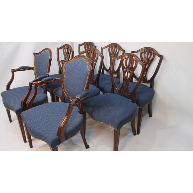 Wood 1940s Set of 8 Dining Chairs Attributed to Old Colony of Boston Ma For Sale - Image 7 of 13