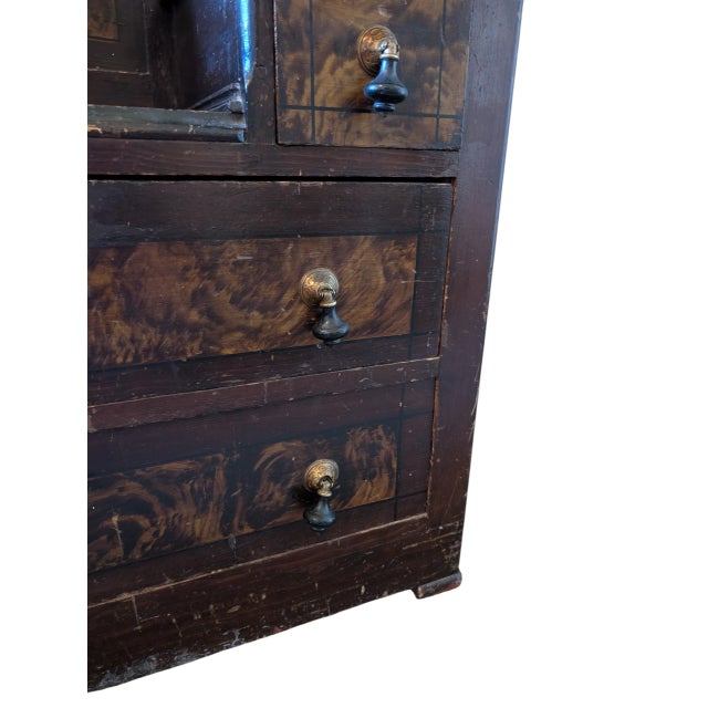 Late 19th Century Victorian Eastlake Drop Well Dresser With Diamond Dust Mirror For Sale - Image 4 of 10