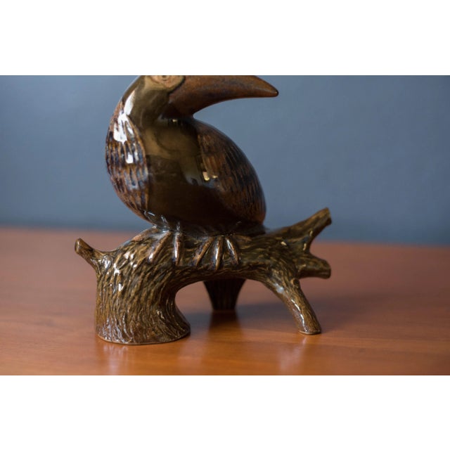 Robert Maxwell California Studio Mid Century Glazed Stoneware Bird Sculpture by Robert Maxwell For Sale - Image 4 of 8