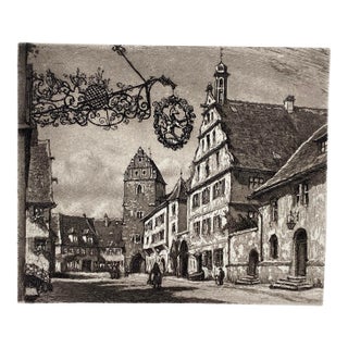 Paul Sollmann Dinkelsbühl Rothenburg Germany Etching For Sale