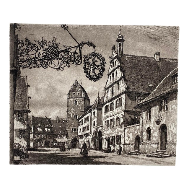 Paul Sollmann Dinkelsbühl Rothenburg Germany Etching For Sale