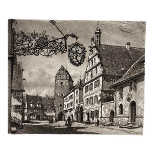 Paul Sollmann Dinkelsbühl Rothenburg Germany Etching