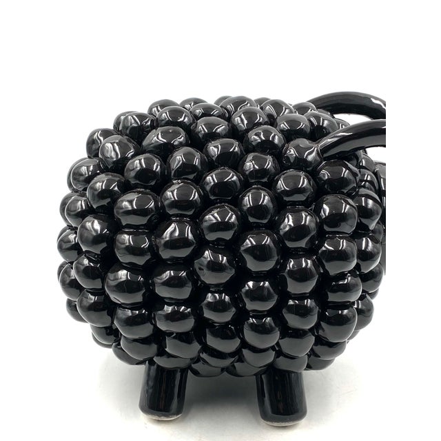Black Ceramic Ram Sculpture, Italy, 1980s For Sale - Image 9 of 18