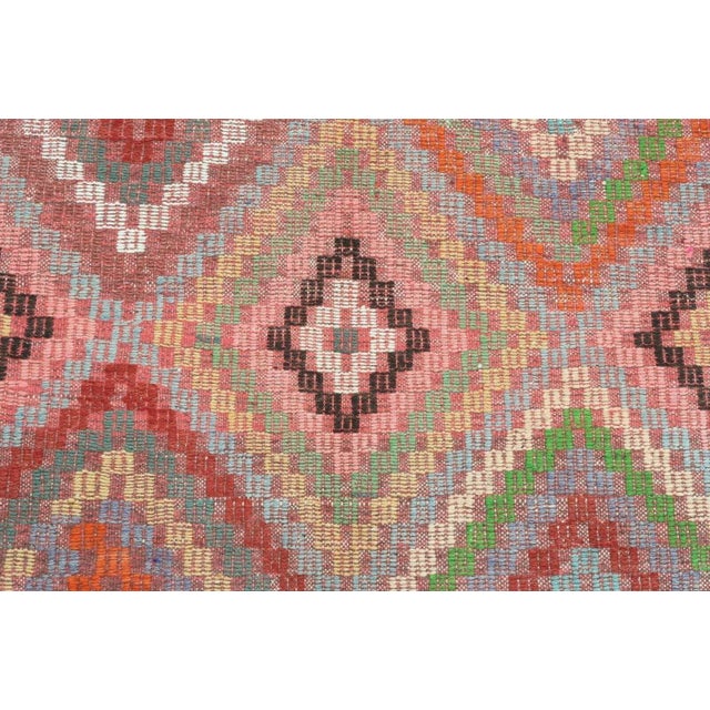 Colorful Vintage Turkish Kilim Rug - 67" X 133" For Sale In Raleigh - Image 6 of 13