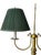 Monumental Vintage Brass Bouillotte Table Lamp With Custom Hunter Green Pleated Shades — Ralph Lauren / Visual Comfort For Sale - Image 9 of 15