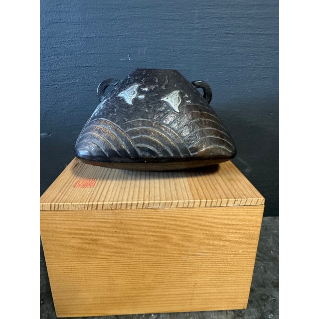 1960s Japanese Bronze Vase Signed by Hiroshima Murata For Sale - Image 5 of 8