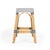 2020s Robias 24.5 in. Seat Height Rectangular Rattan Backless Counter Stool with Footrest, White/Black Dot/ Natural Rattan Frame For Sale - Image 5 of 8
