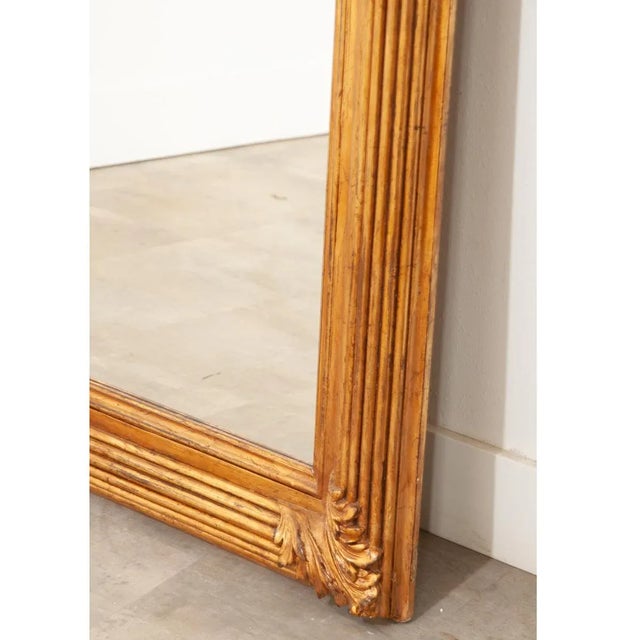 Wood 19th Century French Painted Gold Framed Mirror For Sale - Image 7 of 10