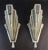 A pair of French Art Deco wall sconces created by the French artist " Sabino " in clear and frosted molded glass shades in...