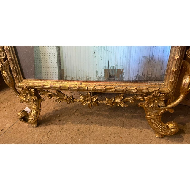 19th C Palatial Italian Gold Gilt Highly Carved Wood Ornate Mirror For Sale - Image 9 of 12