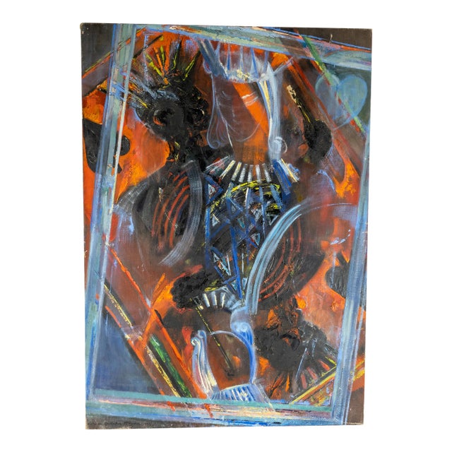 1960's Mid-Century Modern American Abstract Oil Painting, Signed For Sale