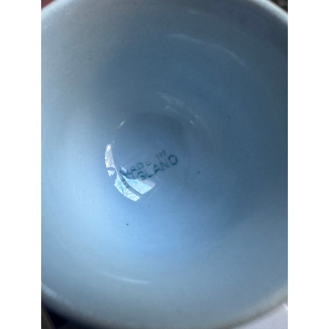 English Vintage English Robin’s Egg Blue Ceramic Egg Cups – Set of 2 For Sale - Image 3 of 3