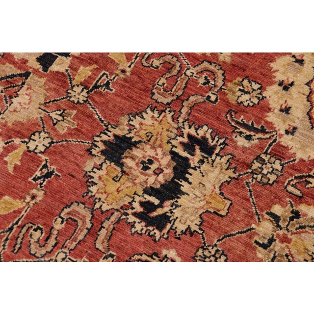 Textile 1990s Boho Chic Ziegler Darcel Orange Blue Hand-Knotted Wool Rug - 9'3'' X 11'11'' For Sale - Image 7 of 8