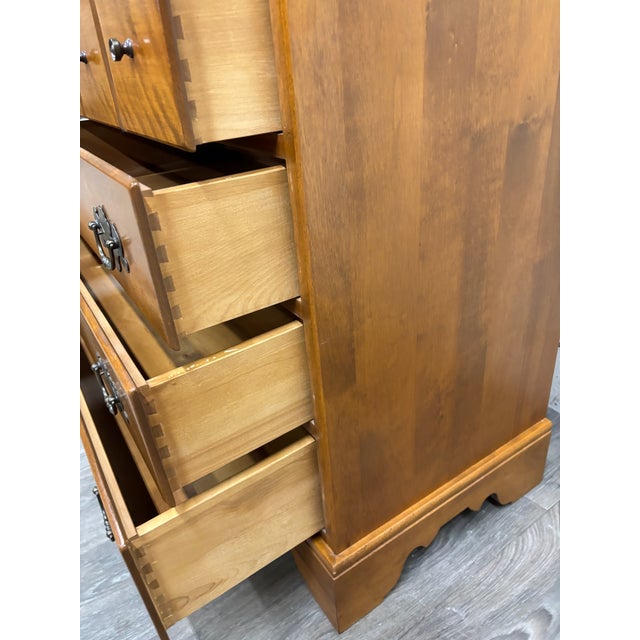 American Vintage Ethan Allen Heirloom Early American Maple & Birch Secretary Desk & Hutch For Sale - Image 3 of 16
