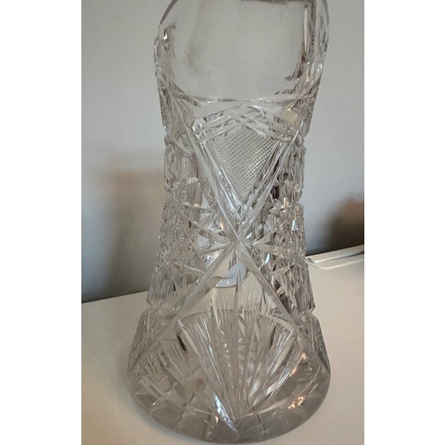 American Early 20th Century American Brilliant Cut Crystal Water Pitcher For Sale - Image 3 of 7
