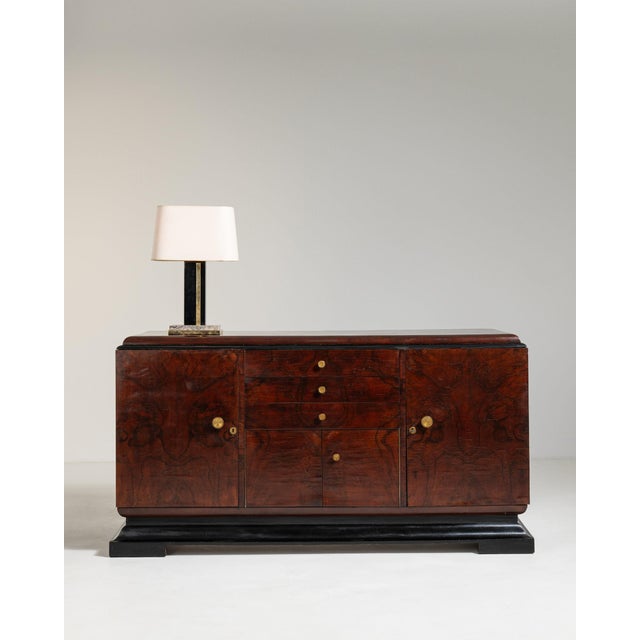 Art Deco 19th Century France Art Deco Black Wood Storage Cabinets & Cupboards For Sale - Image 3 of 11