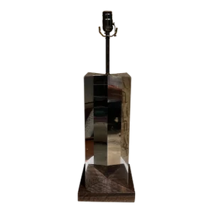 Mid-Century Geometric Modern Chrome Table Lamp Style of Paul Evans