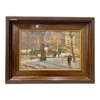 Early 20th Century Impressionist Street Scene by Joseph Louis Lamberton For Sale
