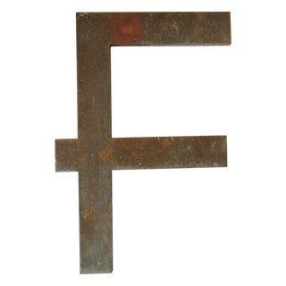 Vintage Bronze Letter F - Large For Sale