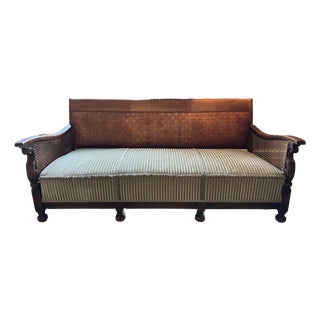 Early Theo Ruth Leather Woven Sofa for Artifort, 1940s For Sale