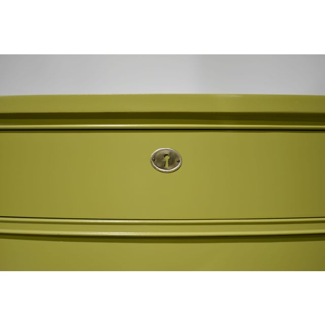 Mid Century Federal Style Serpentine Front Credenza by Bassett Furniture in Green - Newly Painted For Sale - Image 13 of 15