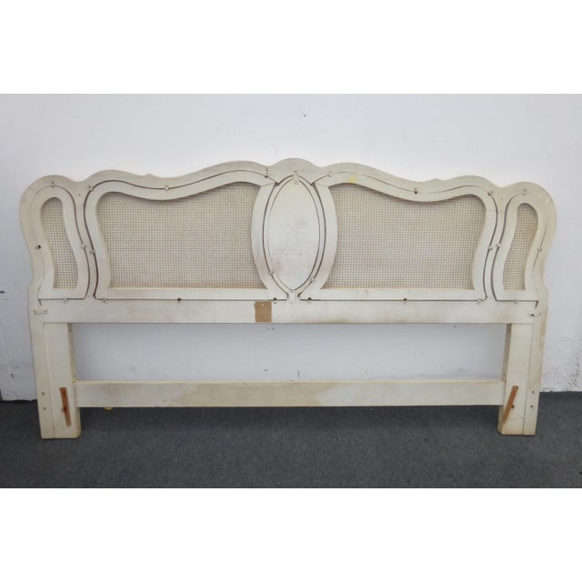 Vintage French Provincial White Cane King Sized Headboard Chairish