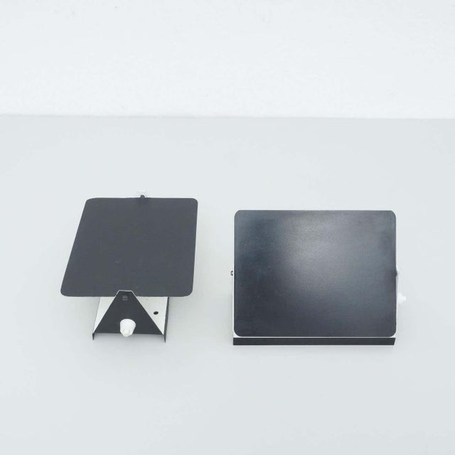 1960s Mid-Century Modern Black Metal Cp-1 Wall Light by Charlotte Perriand, 1960, Set of 2 For Sale - Image 5 of 14