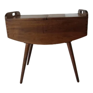 1960s Vintage Solid Wood Petite Danish Sewing Box