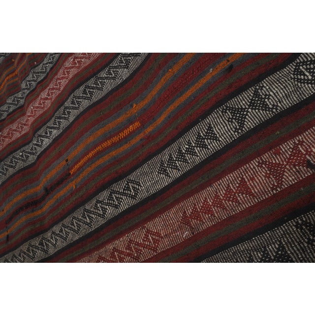 Brick Red Turkish Kilim Hand Woven Rug 4'4'' X 12'12'' For Sale - Image 8 of 13