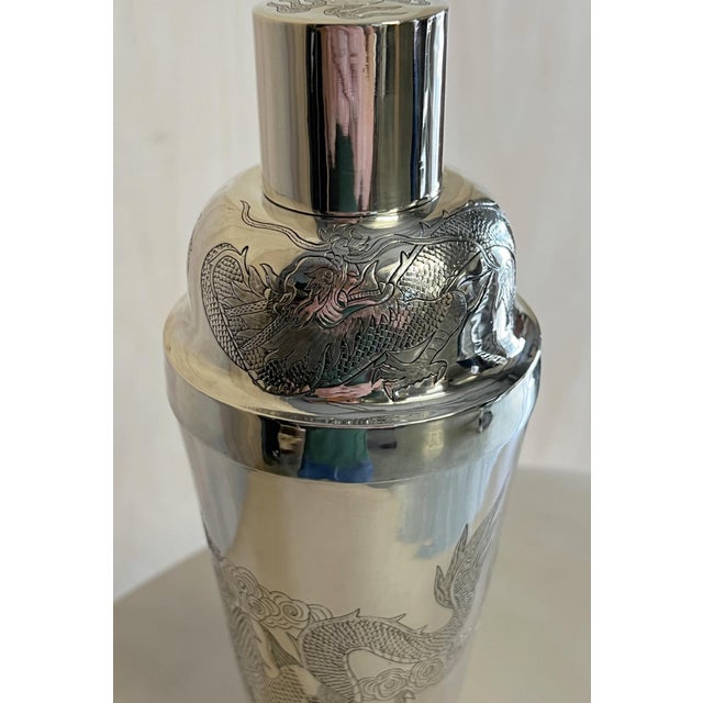 Sterling Silver Dragon Cocktail Shaker, 1900s For Sale - Image 4 of 14