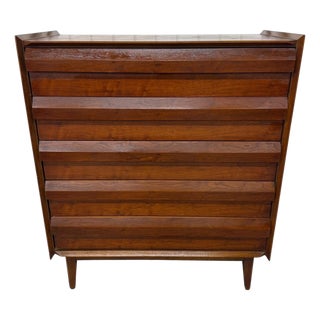 Mid-Century Modern Lane 1st Edition Walnut High Chest For Sale