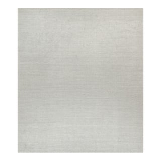 2010s Rug & Kilim’s Plain Modern Rug in Solid Silver-Gray Tone-on-Tone - 13x15 For Sale
