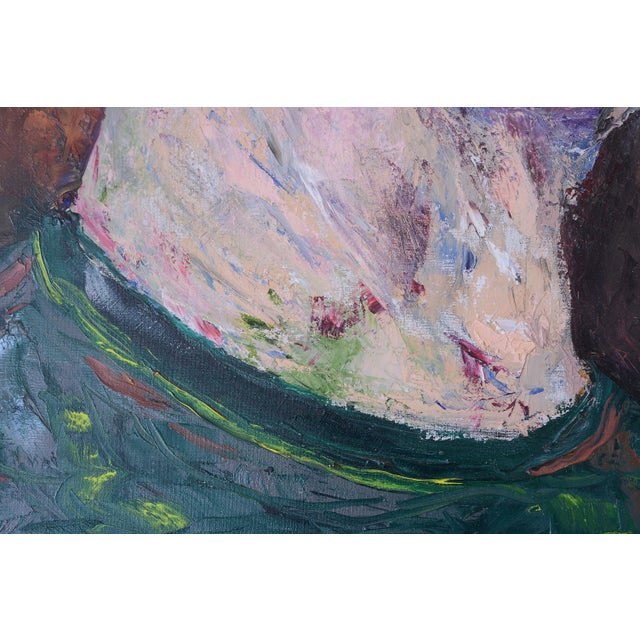 Vintage 80s Postmodern Man Portrait Painting For Sale In San Francisco - Image 6 of 9