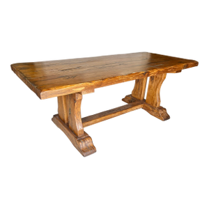 Early 20th Century French Walnut Trestle Refectory Monastery Dining Table