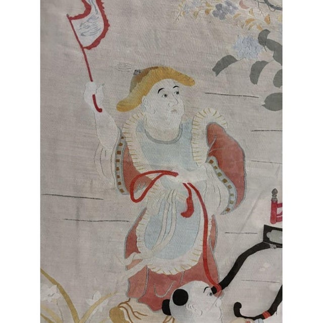 1920s 1920s Beige Field Artistic East Asian Heritage Antique Japenese Kesi Woven Rug For Sale - Image 5 of 7