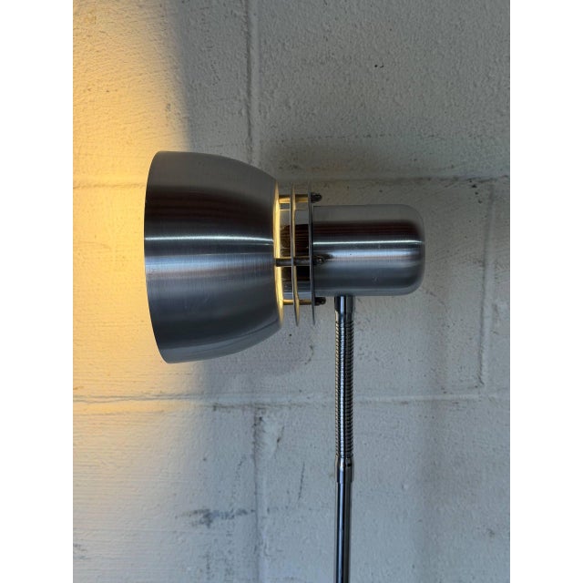 Brushed Steel Floor Lamp With Adjustable Shade Mid-Century Modern 1970s For Sale - Image 4 of 10