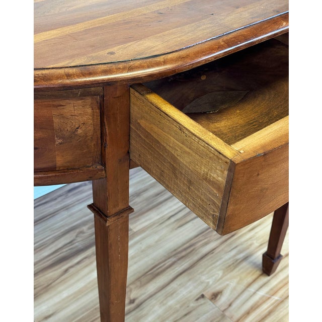 Vintage Traditional Wood Demi-Lune Table For Sale - Image 10 of 11