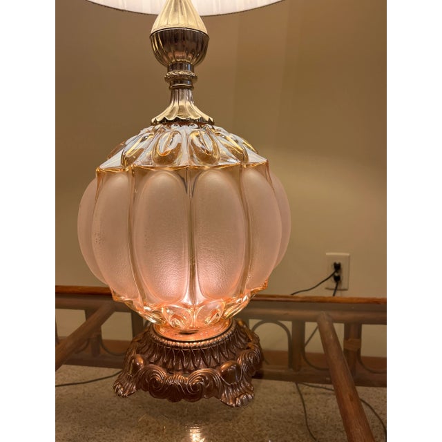 1970s Ef & Ef Industries 3-Way Frosted Glass Bubble Lamps- a Pair 