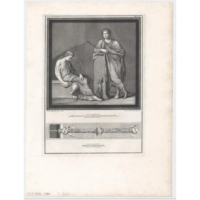 1760 classical engraving of mythological figures above a classical frieze.