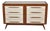 Italian Mid-Century Eight-Drawer Chest in Mahogany & Cream Lacquer For Sale