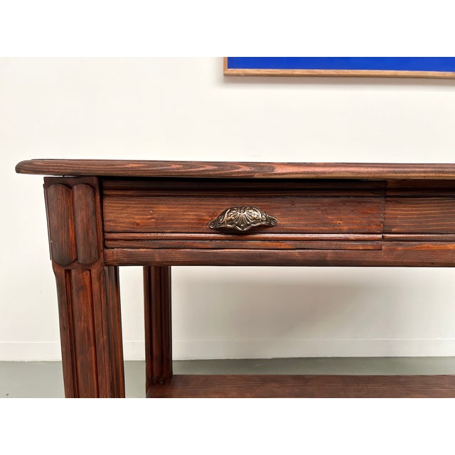 1950s Small Pine Drapery Table, 1950s For Sale - Image 5 of 18