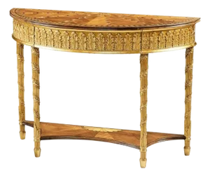 19th Century Small Neoclassical Giltwood Demi-Lune Console Table