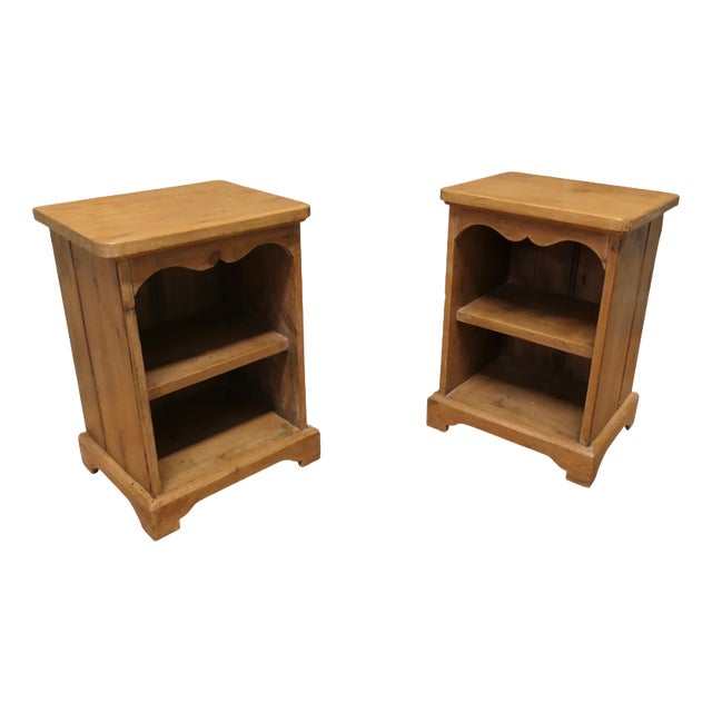 Small Pine Bedside Cabinets, 1960, Set of 2 For Sale